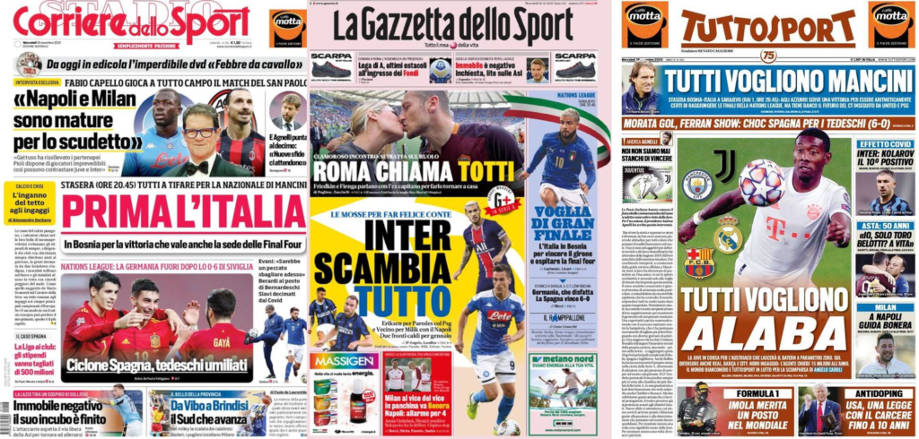 In edicola oggi, 18 novembre 2020