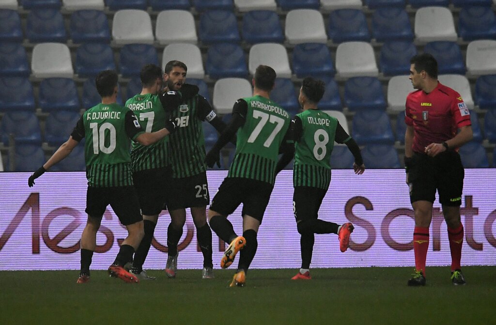 Sassuolo-Benevento 1-0, neroverdi momentaneamente secondi