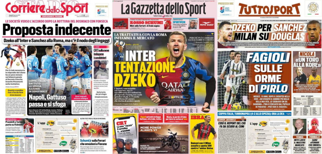 In prima pagina: i quotidiani in edicola oggi, 29 gennaio 2021