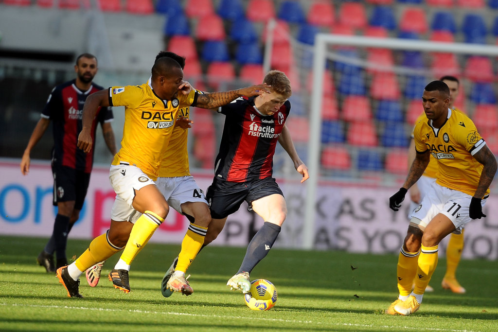 Bologna-Udinese 2-2, Svanberg gol e rosso, Arslan pari al 92′