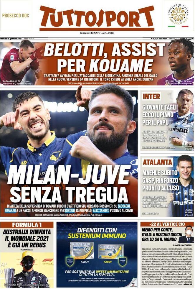 Tuttosport, in edicola oggi