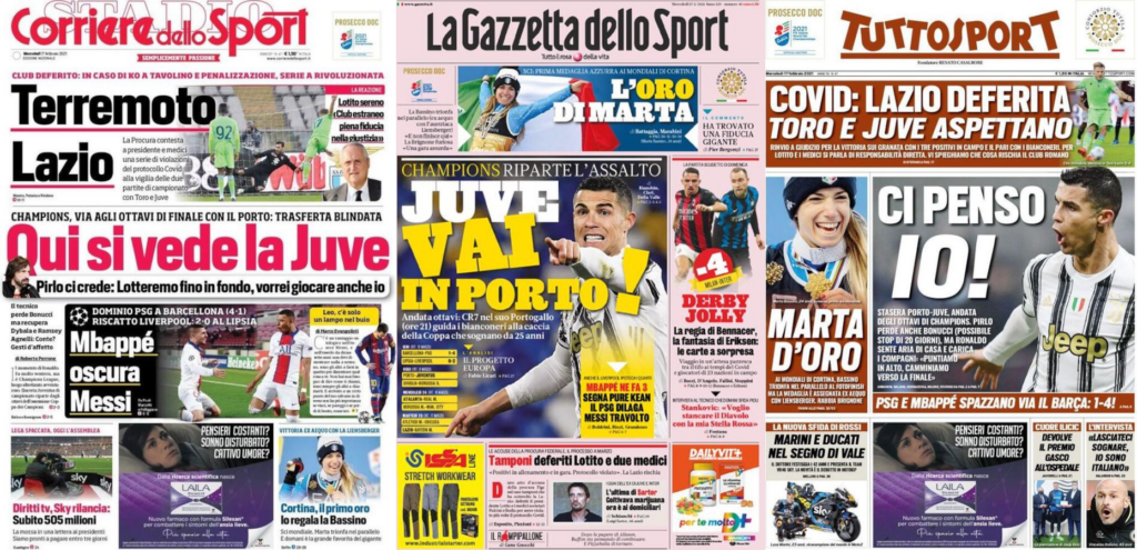In prima pagina: i quotidiani in edicola oggi, 17 febbraio 2021