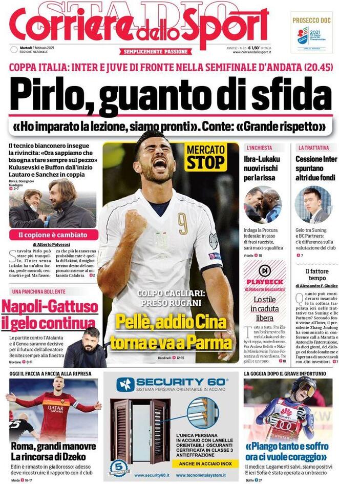 La prima pagina del Corriere dello Sport del 2 febbraio 2021