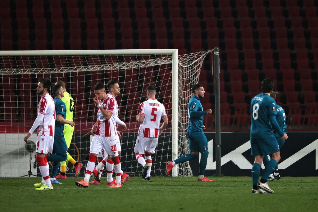 Stella Rossa-Milan 2-2, rossoneri beffati nel recupero