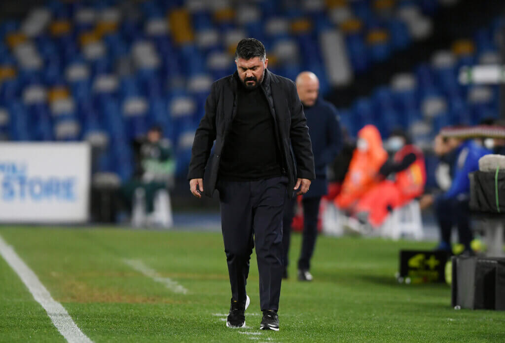 Napoli, Gattuso: “Risultato bugiardo, Politano si è fatto male siamo contati”