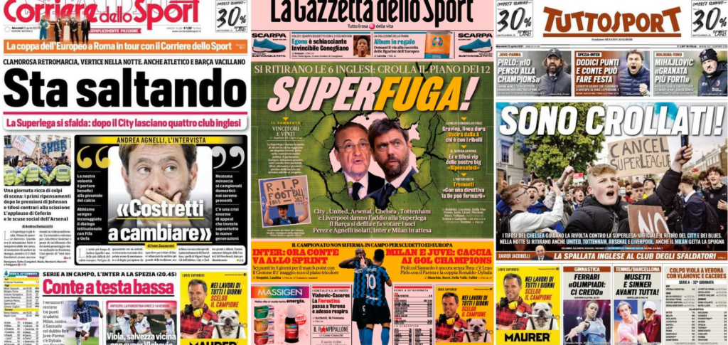 In prima pagina: i quotidiani in edicola oggi, 21 aprile 2021