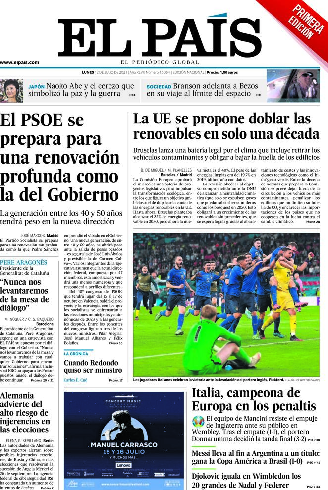 El Pais 12 Luglio 2021