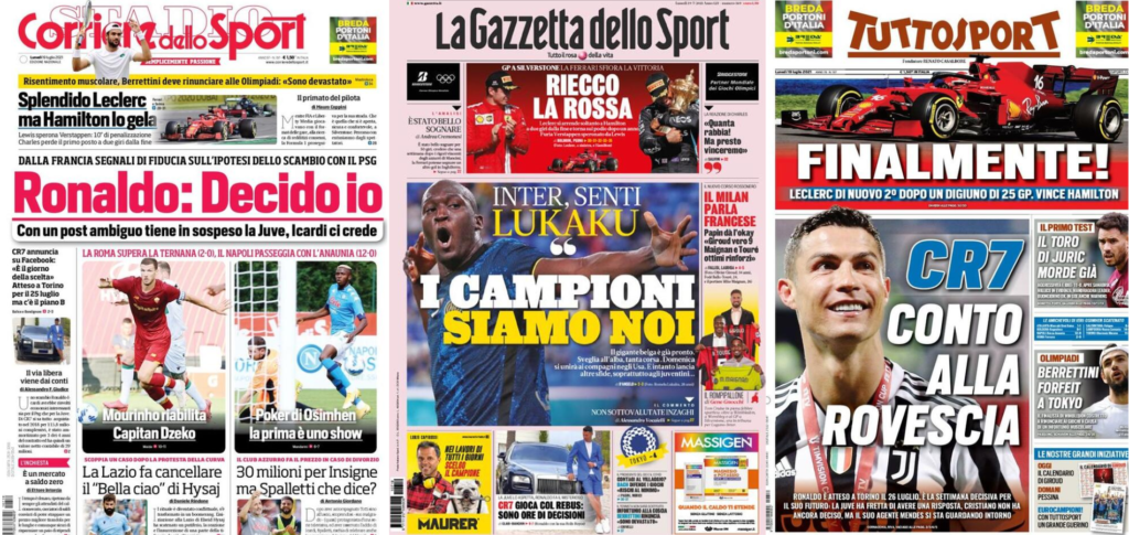 In prima pagina: i quotidiani in edicola oggi, 19 luglio 2021