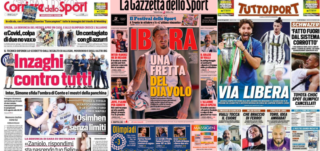 In prima pagina: i quotidiani in edicola oggi, 20 luglio 2021