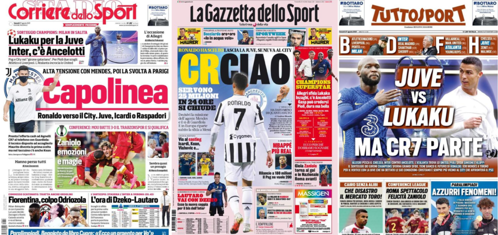 In prima pagina: i quotidiani in edicola oggi, 27 agosto 2021