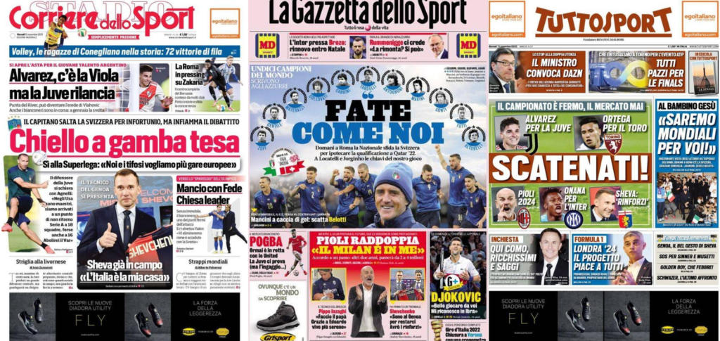 In prima pagina: i quotidiani in edicola oggi, 11 novembre 2021