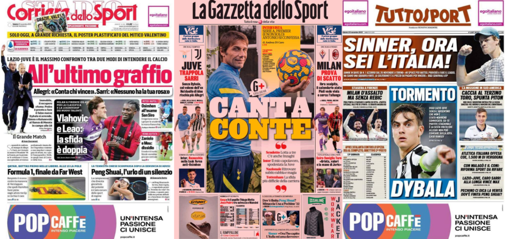 In prima pagina: i quotidiani in edicola oggi, 20 novembre 2021
