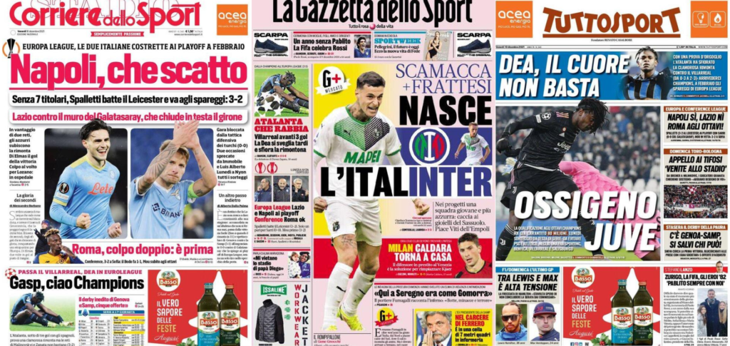 In prima pagina: i quotidiani in edicola oggi, 10 dicembre 2021