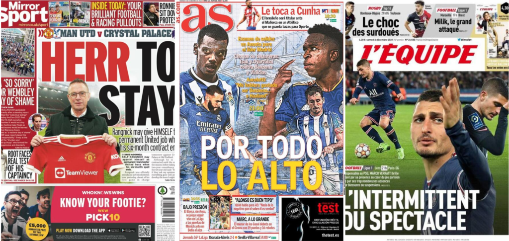 Rassegna Estera – Scontro Sociedad-Madrid, debutta Rangnick
