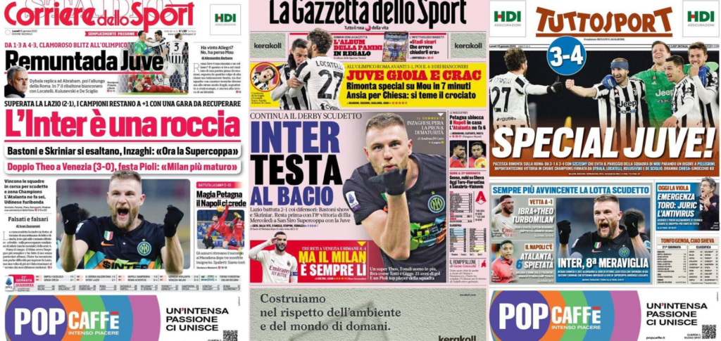 In prima pagina: i quotidiani in edicola oggi, 10 gennaio 2022