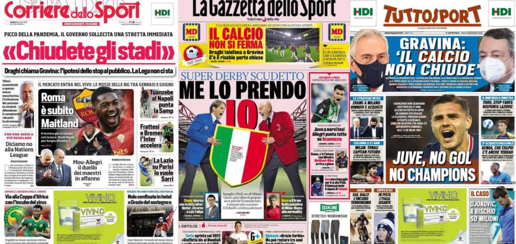 In prima pagina: i quotidiani in edicola oggi, 8 gennaio 2022