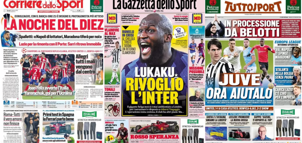 In prima pagina: i quotidiani in edicola oggi, 24 febbraio 2022