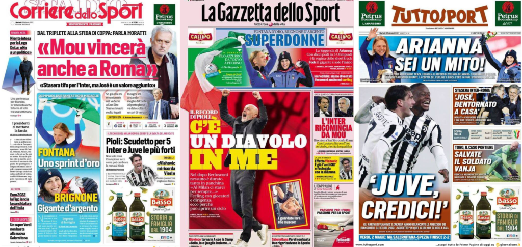 In prima pagina: i quotidiani in edicola oggi, 8 febbraio 2022