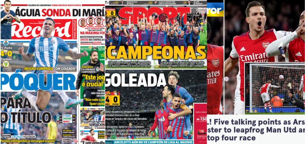 Rassegna Estera – Goleada Champions, sorpassi Arsenal e Marsiglia