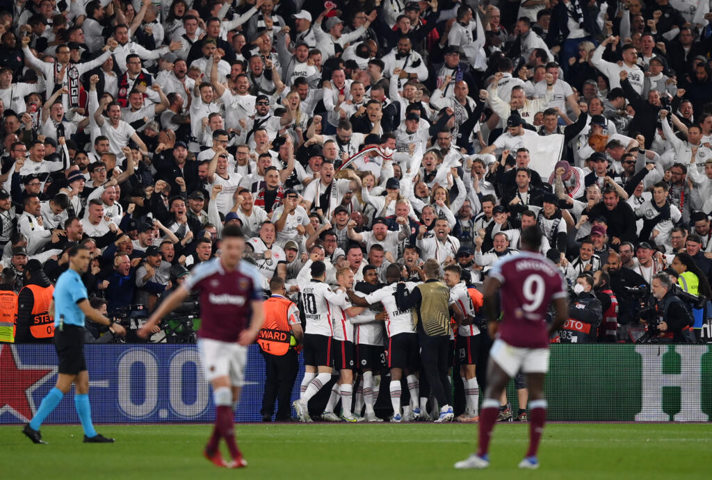 Europa League: l’Eintracht vince contro il West Ham. Successo per il Lipsia sul Rangers