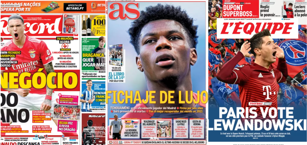 Rassegna Estera – Tchouameni e Nunez, Parigi volta Lewa