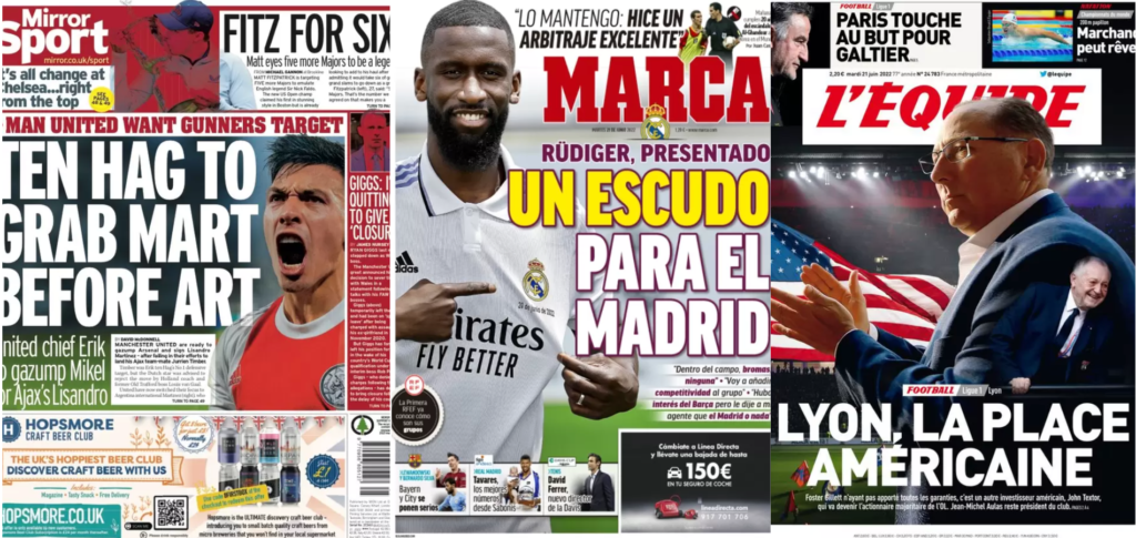 Rassegna Estera – Real, ecco Rüdiger. Lione americano