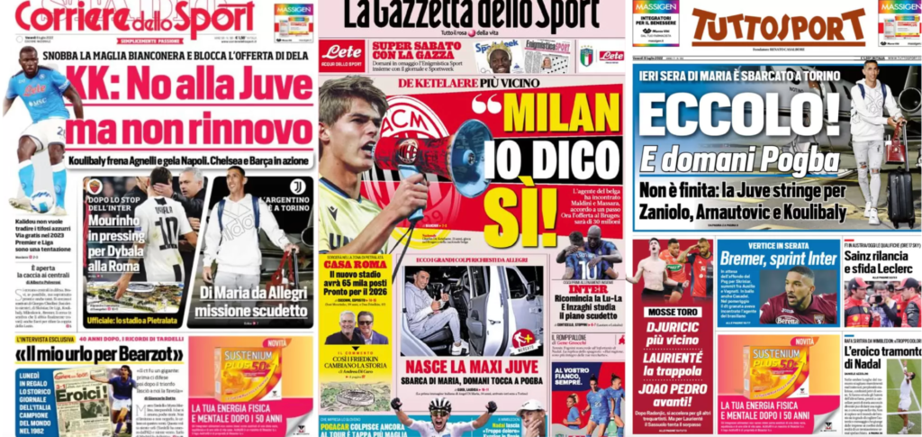 In prima pagina: i quotidiani in edicola oggi, 8 luglio 2022
