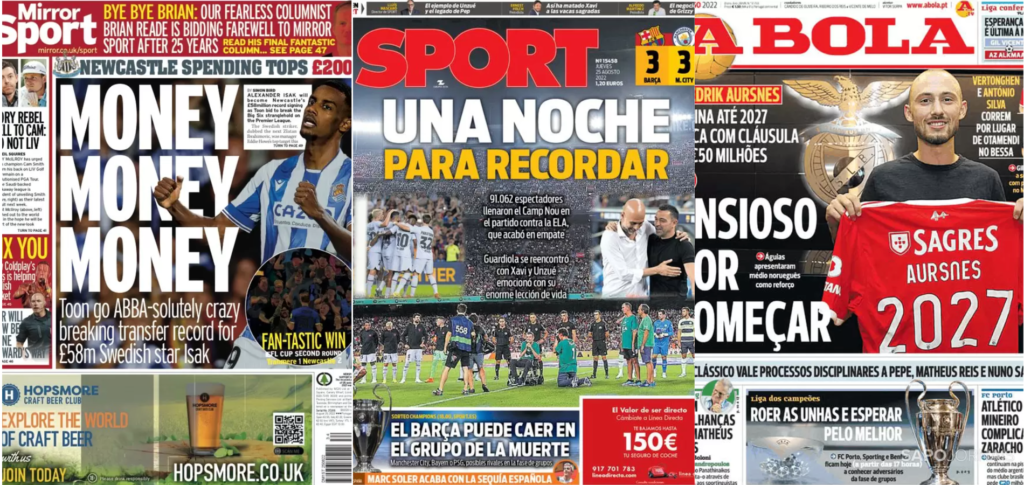 Rassegna Estera – Una notte da ricordare, Isak al Newcastle
