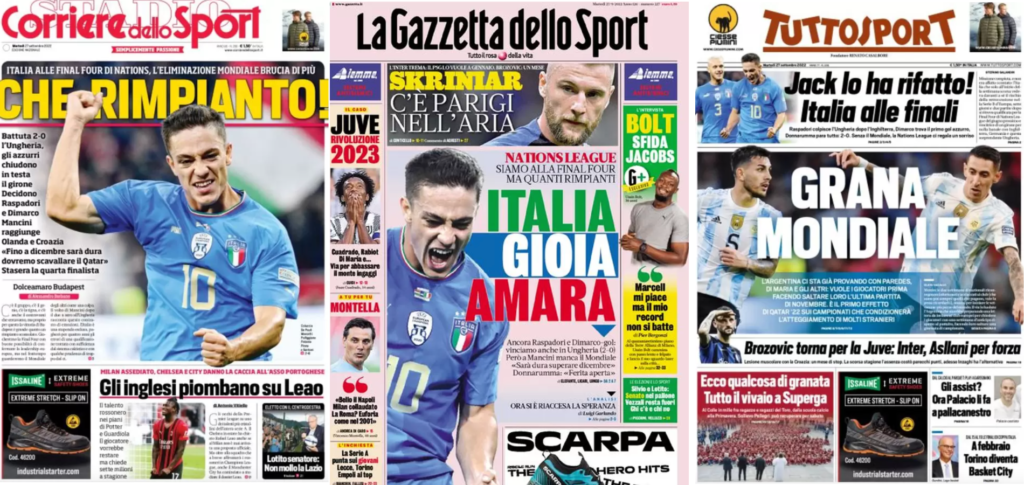 In prima pagina: i quotidiani in edicola oggi, 27 settembre 2022