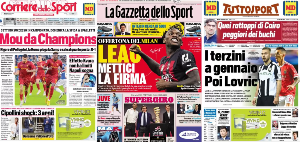 In prima pagina: i quotidiani in edicola oggi, 18 ottobre 2022