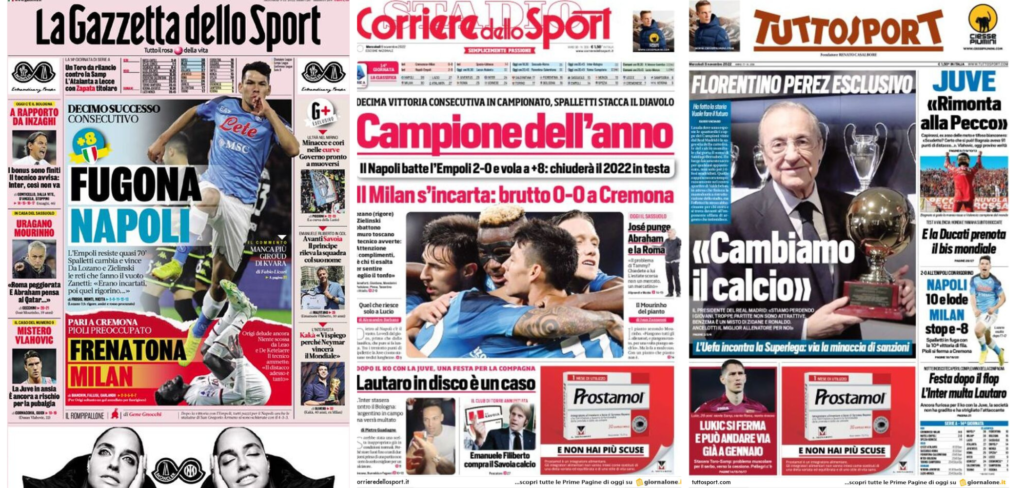 In prima pagina: i quotidiani in edicola oggi, 9 novembre 2022