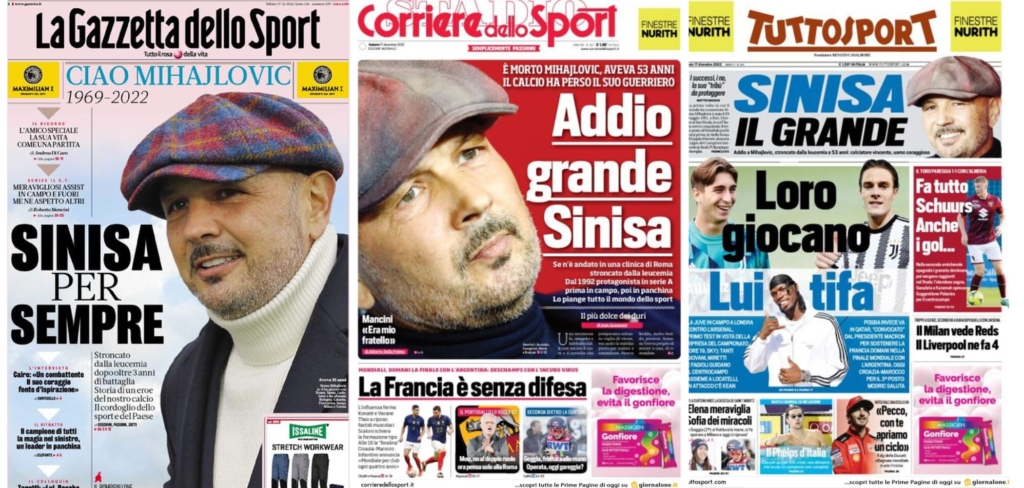 In prima pagina: i quotidiani in edicola oggi, 17 dicembre 2022