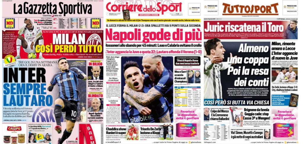 In prima pagina: i quotidiani in edicola oggi, 15 gennaio 2023