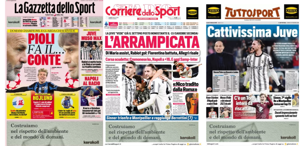 In prima pagina: i quotidiani in edicola oggi, 13 febbraio 2023