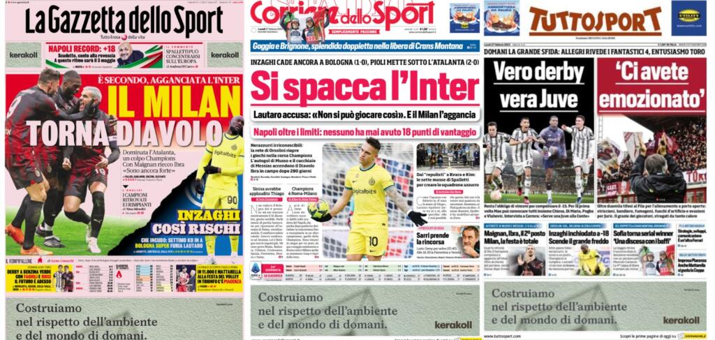 In prima pagina: i quotidiani in edicola oggi, 27 febbraio 2023