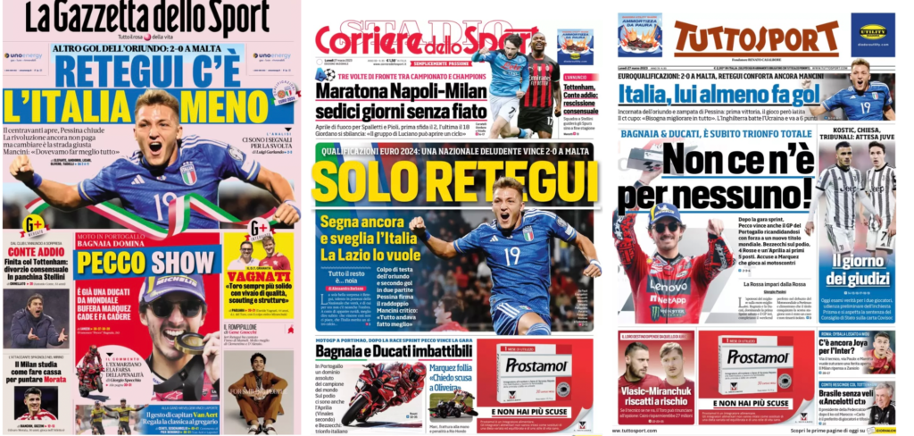 In prima pagina: i quotidiani in edicola oggi, 27 marzo 2023