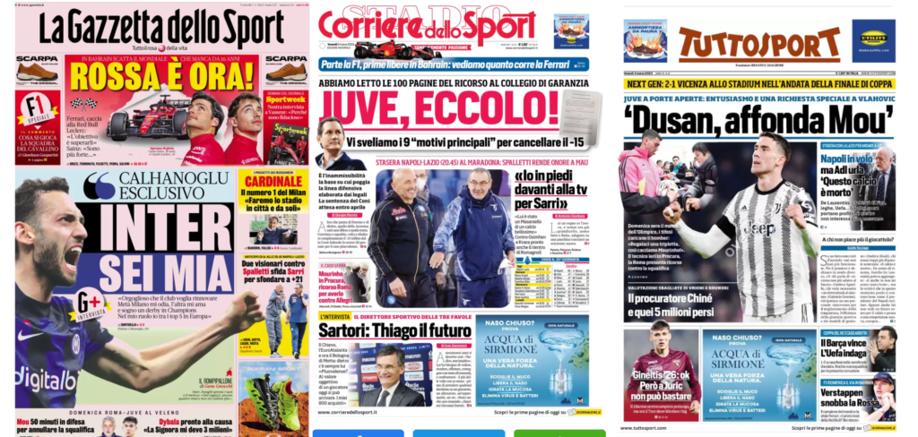 In prima pagina: i quotidiani in edicola oggi, 3 marzo 2023