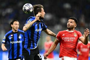 Francesco Acerbi della Lazio in azione durante un match di Serie A