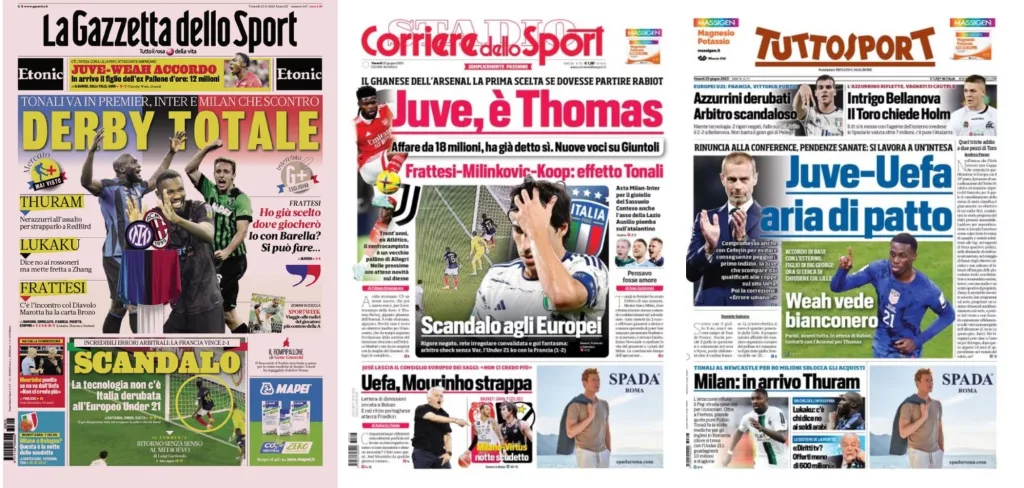 In prima pagina: i quotidiani in edicola oggi, 23 giugno 2023