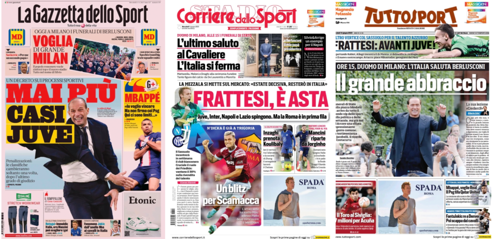 In prima pagina: i quotidiani in edicola oggi, 14 giugno 2023