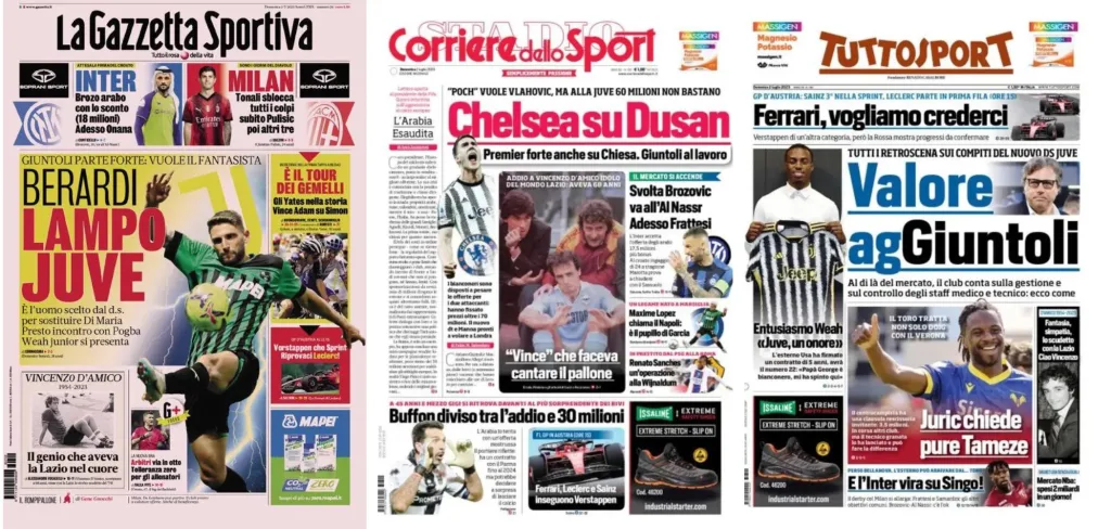 In prima pagina: i quotidiani in edicola oggi, 2 luglio 2023