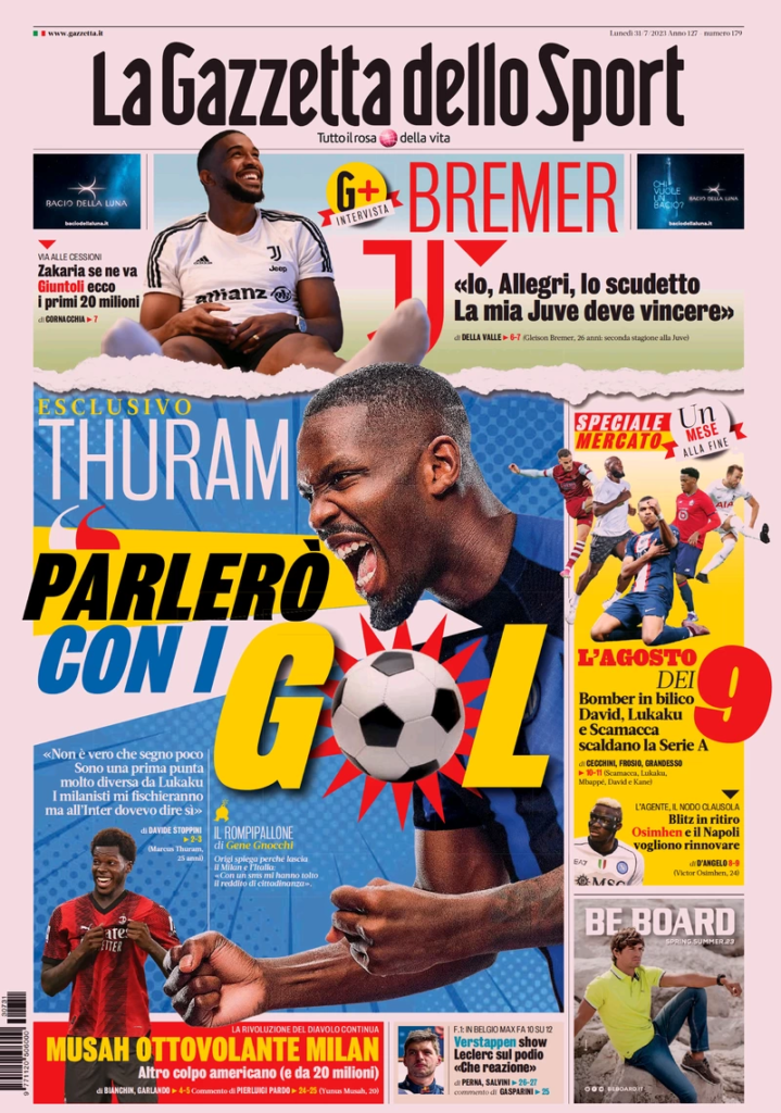 In prima pagina: i quotidiani in edicola oggi, 31 luglio 2023