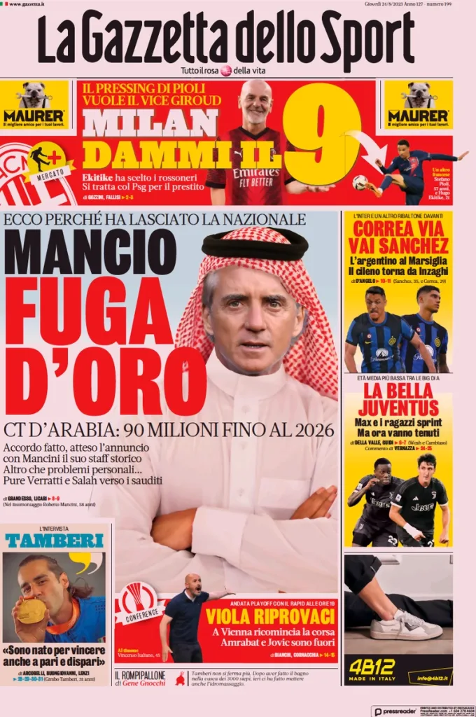 In prima pagina: i quotidiani in edicola oggi 24 agosto