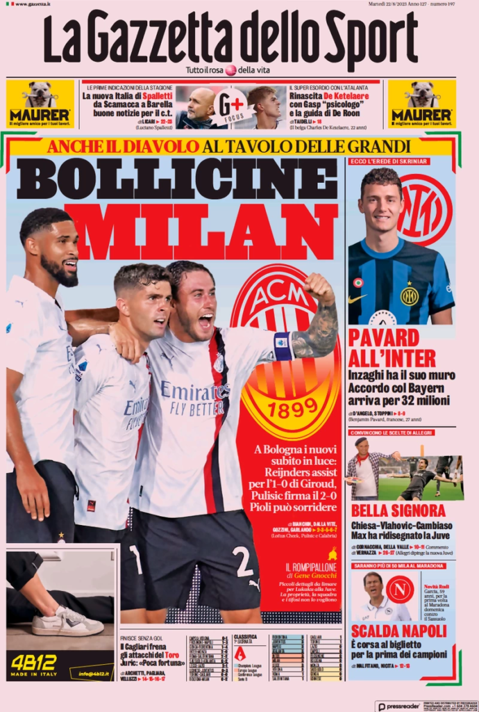 In prima pagina: i quotidiani in edicola oggi, 22 agosto 2023