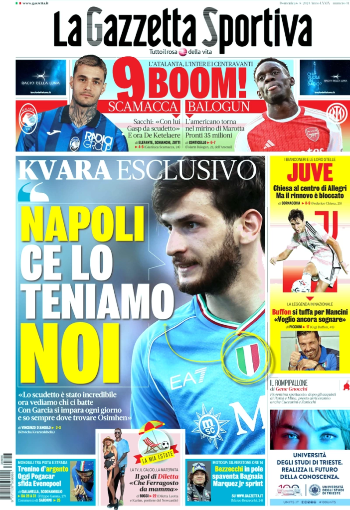 In prima pagina: i quotidiani in edicola oggi, 6 agosto 2023