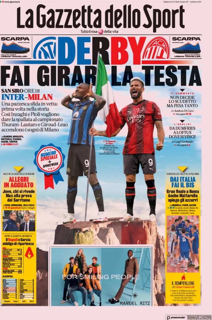 In prima pagina: i quotidiani in edicola oggi, 16 settembre 2023