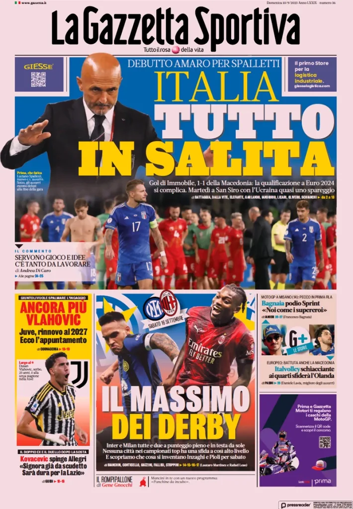 In prima pagina: i quotidiani in edicola oggi, 10 settembre 2023