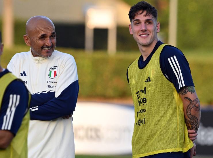 Luciano Spalletti e Nicolò Zaniolo con l'Italia