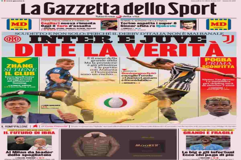 In prima pagina: i quotidiani in edicola oggi, 2 novembre 2023