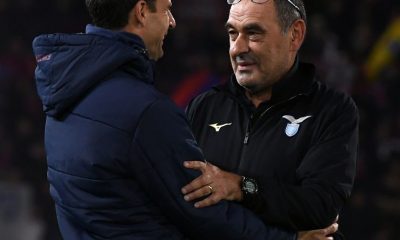 Thiago Motta e Sarri prima del fischio d'inizio